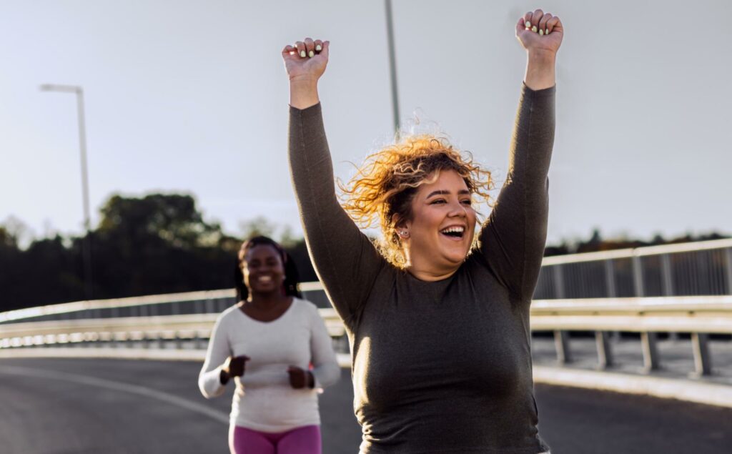 A woman exercising as a way to cope with her abandonment trauma.